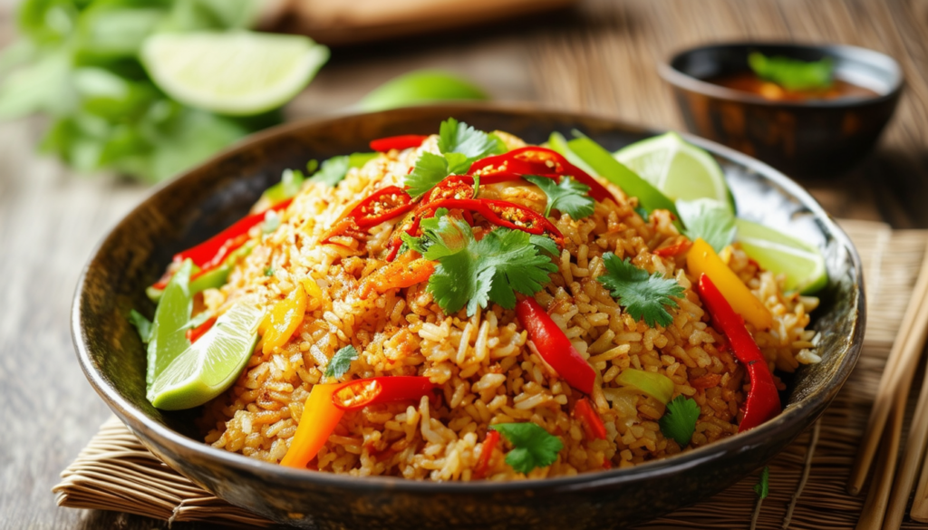 découvrez notre recette facile et délicieuse de riz thaï épicé, un plat savoureux qui allie des arômes exotiques et une touche épicée. idéal pour accompagner vos viandes et légumes, ce riz parfumé ravira vos papilles. suivez nos étapes simples pour un repas réussi !