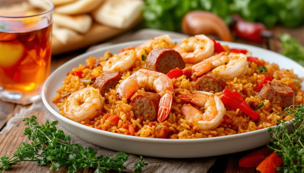 découvrez notre délicieuse recette de jambalaya, un plat emblématique de la cuisine créole, alliant riz savoureux, épices envoûtantes et un mélange de viandes et fruits de mer. parfait pour régaler vos convives !