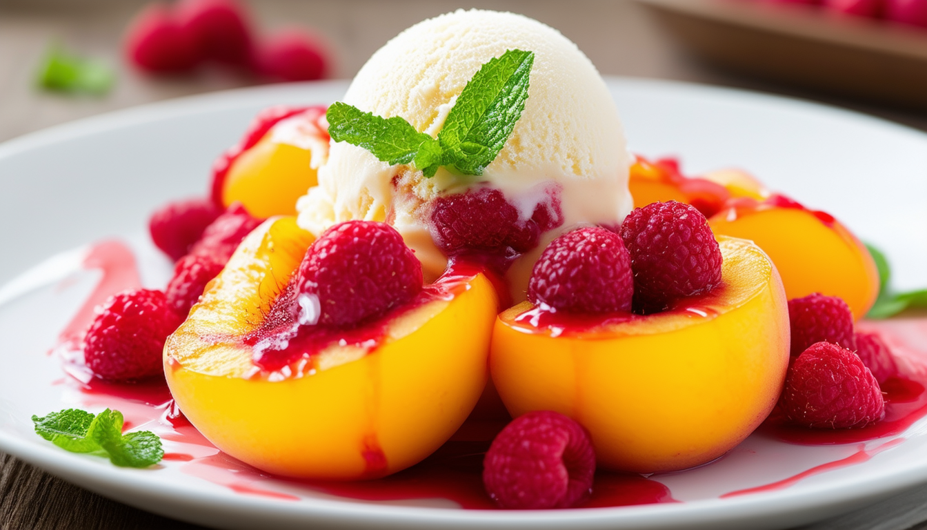 dĂ©couvrez notre dĂ©licieuse recette de pĂȘche melba, un dessert classique alliant la douceur des pĂȘches juteuses, la lĂ©gĂšretĂ© de la crĂšme chantilly et le croquant des amandes. parfait pour impressionner vos invitĂ©s ou pour un dessert rafraĂźchissant en Ă©tĂ©.
