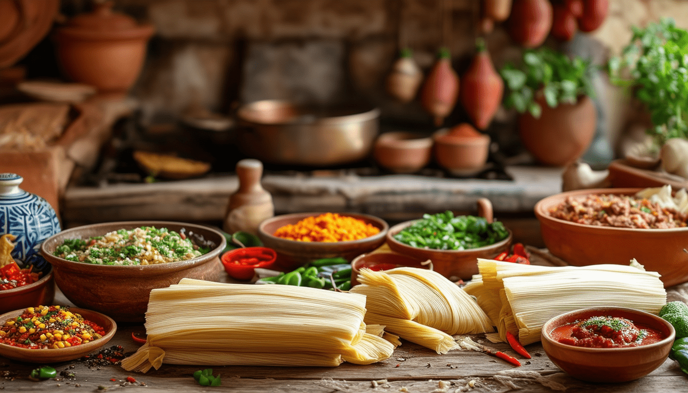 découvrez notre délicieuse recette de tamales, un plat traditionnel latino-américain composé de maïs moelleux, garni de viandes savoureuses ou de légumes, le tout enveloppé dans des feuilles de maïs. suivez nos étapes simples pour réaliser ces délices faits maison et impressionnez vos proches lors de vos repas!