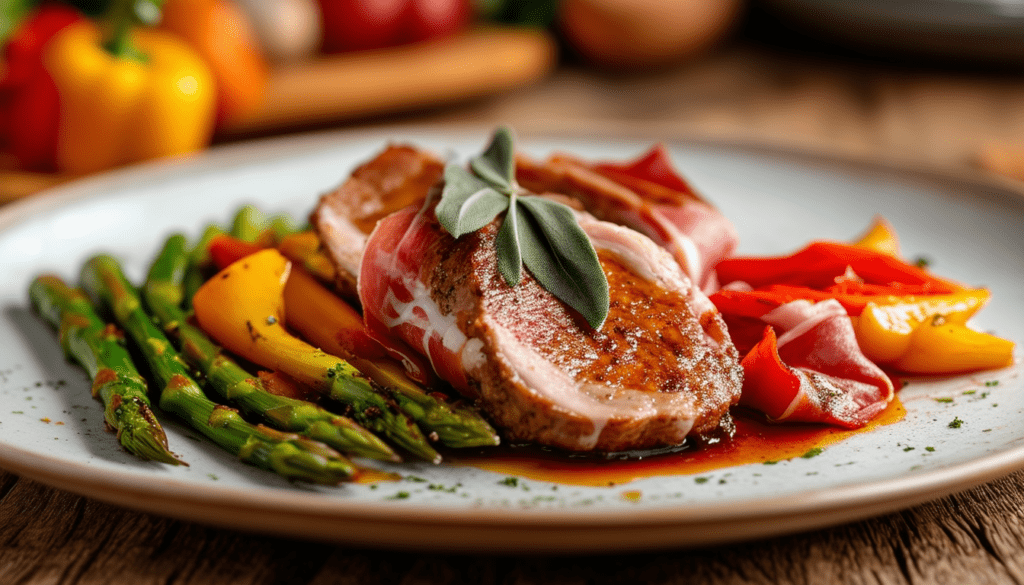 découvrez la recette authentique du saltimbocca, un plat italien savoureux à base de veau, de jambon de parme et de sauge, alliant des saveurs délicates à une préparation simple. parfait pour étonner vos invités lors d'un dîner ou pour un repas réconfortant en famille.