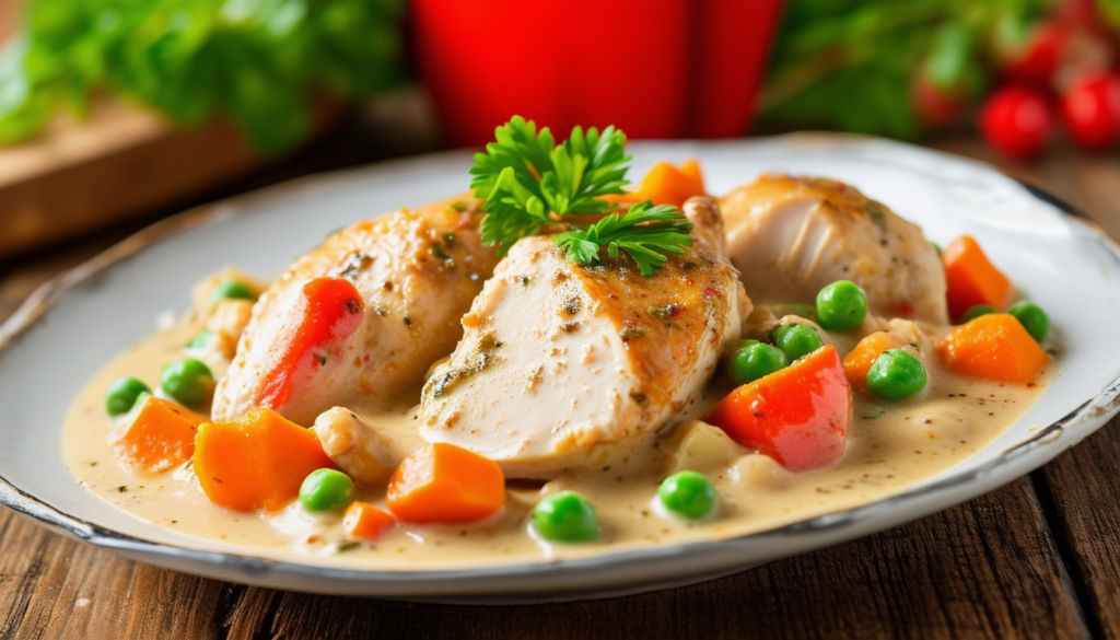 découvrez notre délicieuse fricassée de poulet, un plat savoureux et réconfortant qui allie tendreté du poulet et légumes fondants dans une sauce onctueuse. parfait pour un repas en famille ou entre amis, ce plat fait maison ravira vos papilles!
