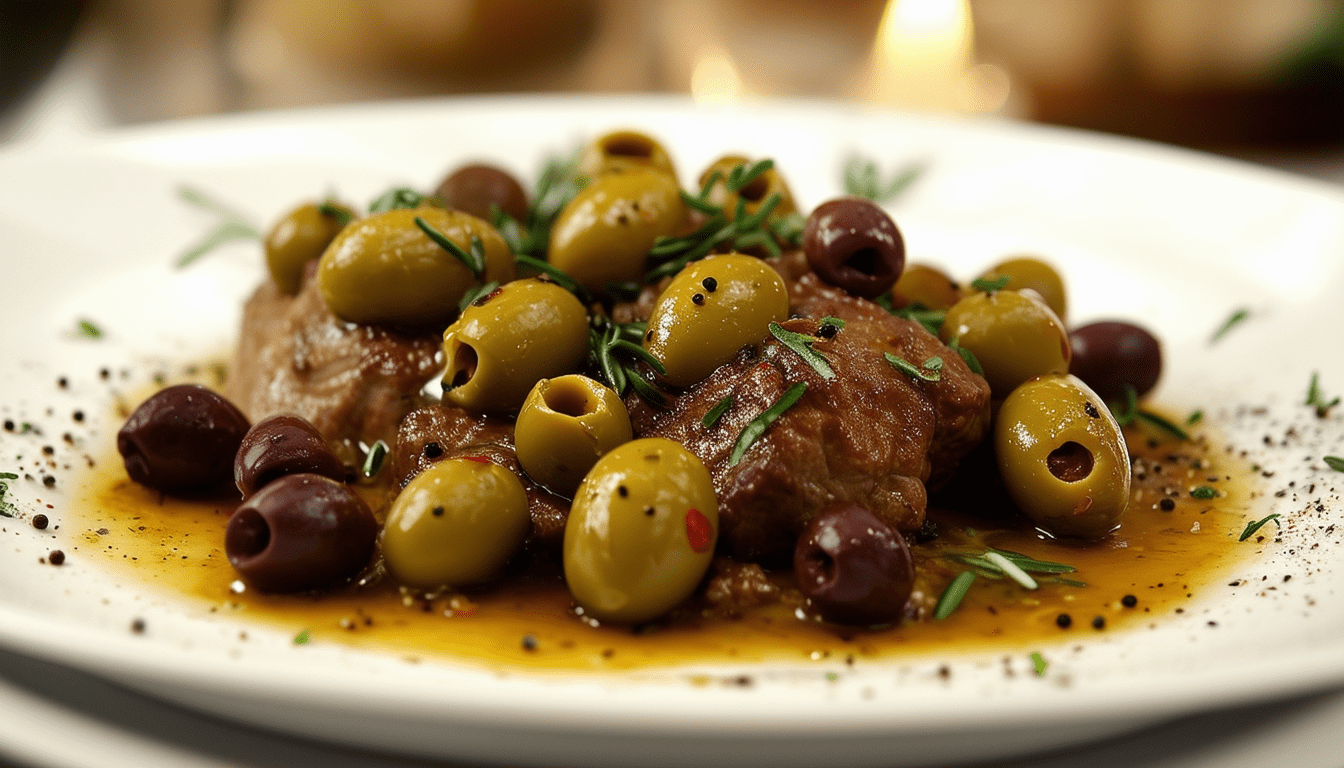 découvrez notre recette savoureuse de veau aux olives, un plat traditionnel français alliant tendreté de la viande et la richesse des olives. idéal pour un dîner en famille, il ravira vos papilles avec ses arômes méditerranéens et sa sauce onctueuse.