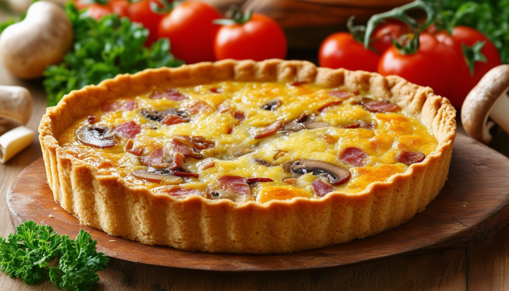 découvrez une délicieuse quiche aux champignons et lardons, alliant saveurs gourmandes et textures croquantes. parfaite pour un repas en famille ou un brunch entre amis, cette recette simple à réaliser séduira tous les amateurs de cuisine. savourez chaque morceau de cette tarte salée, riche en arômes et en convivialité.