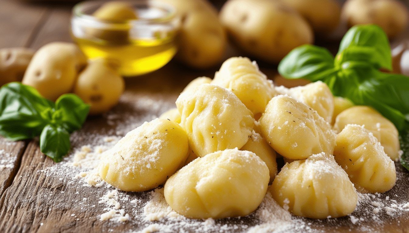 découvrez notre délicieuse recette de gnocchis aux pommes de terre, un plat réconfortant et savoureux. faciles à préparer, ces petites pâtes moelleuses se marient parfaitement avec vos sauces préférées. parfait pour un dîner en famille ou entre amis!