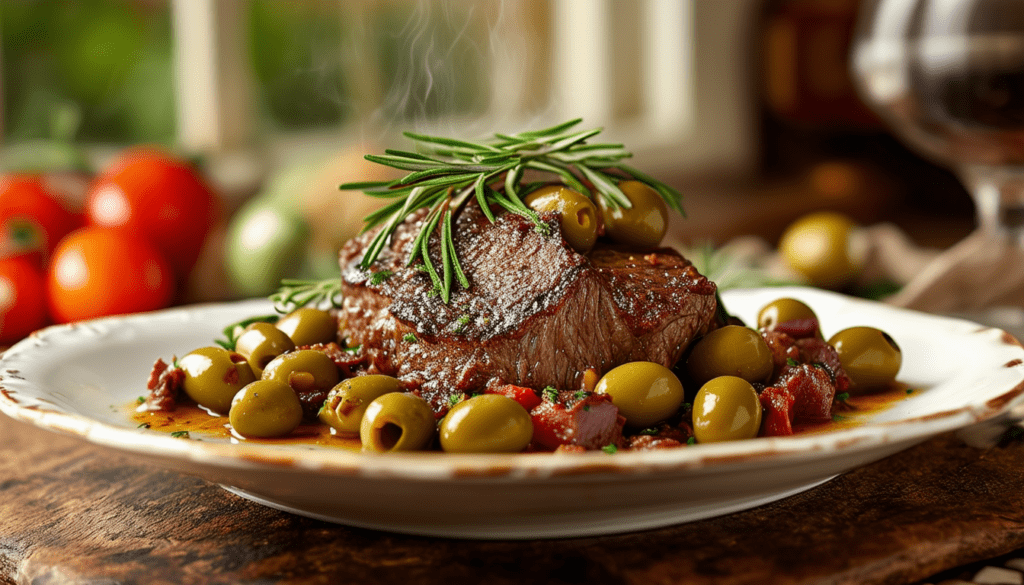 découvrez notre recette de sauté de veau aux olives, un plat italien savoureux et réconfortant. suivez nos étapes simples pour préparer ce délice plein de saveurs, parfait pour un dîner en famille ou entre amis.