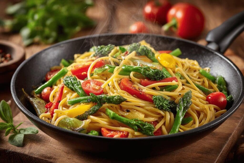 Nouilles sautées aux légumes : recette simple et savoureuse