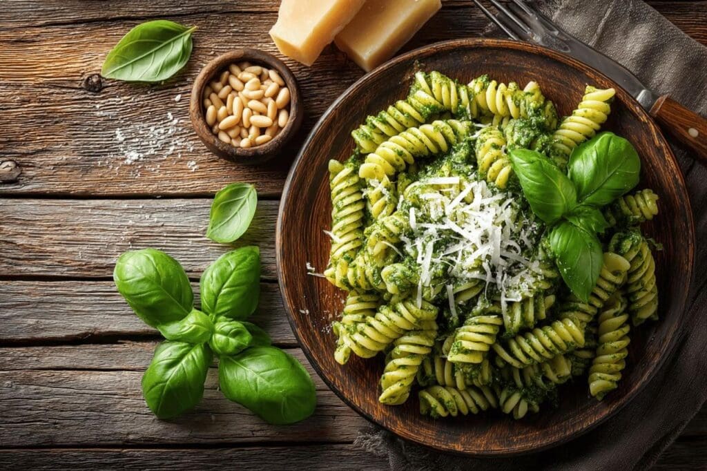 Pâtes au pesto maison : simples, rapides et savoureuses