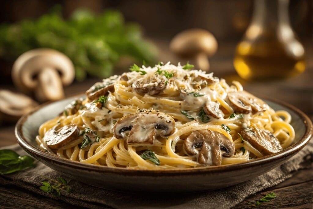 Pâtes sauce champignons : la recette crémeuse facile