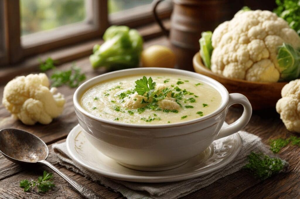 Velouté de chou-fleur et pomme de terre onctueux